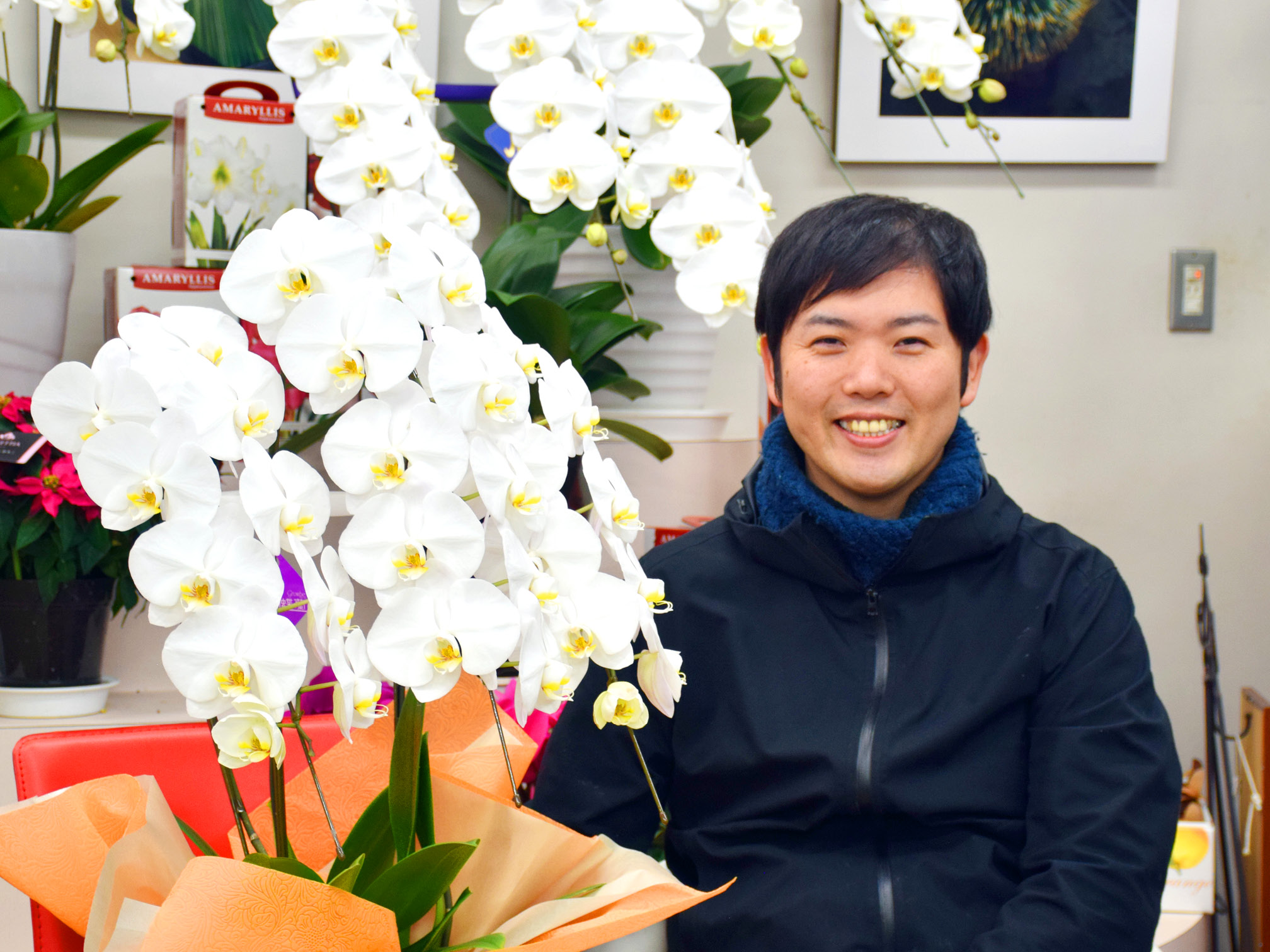 胡蝶蘭と金子さん