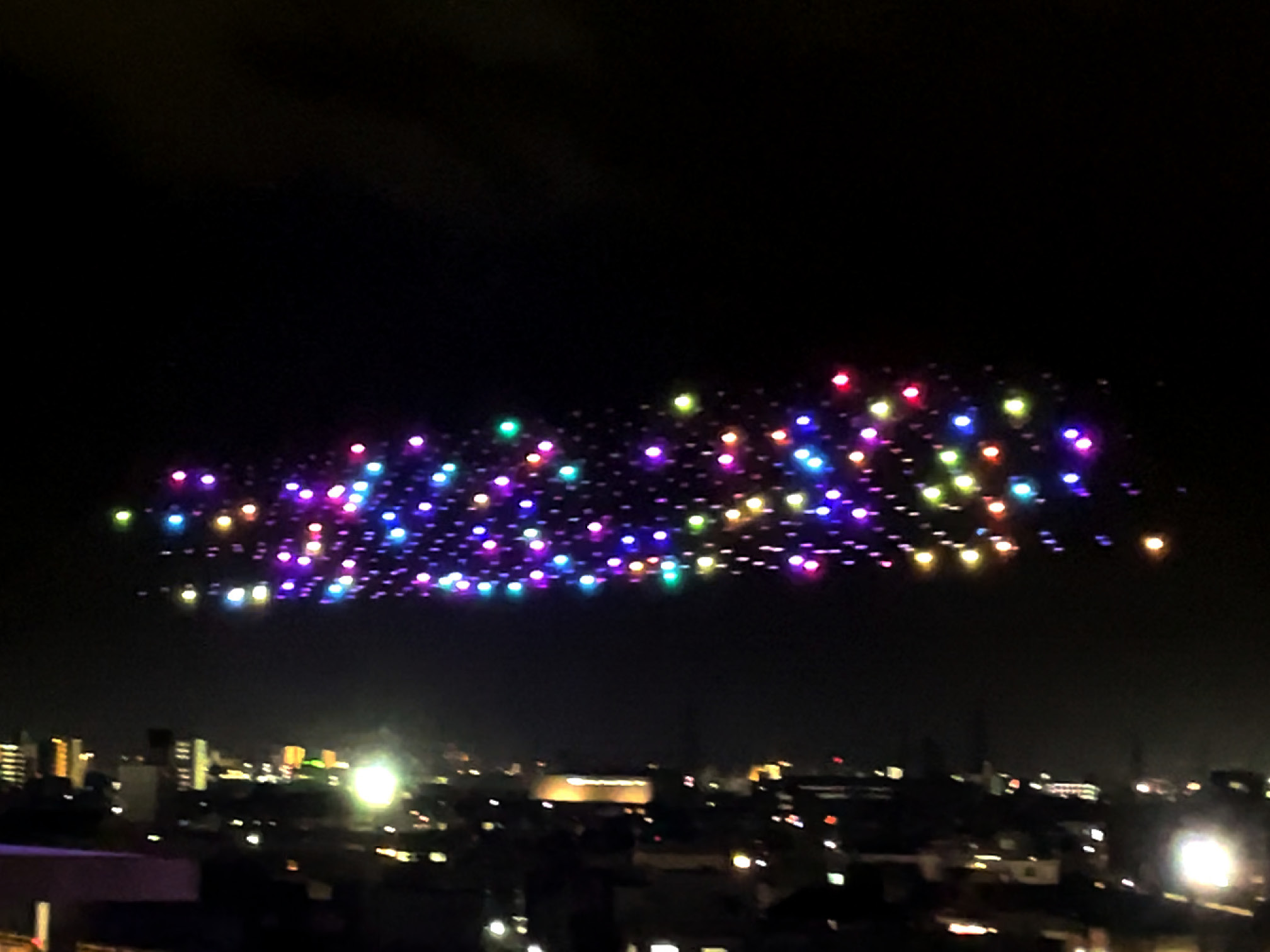 金沢市中央卸売市場のドローンショーの始まり